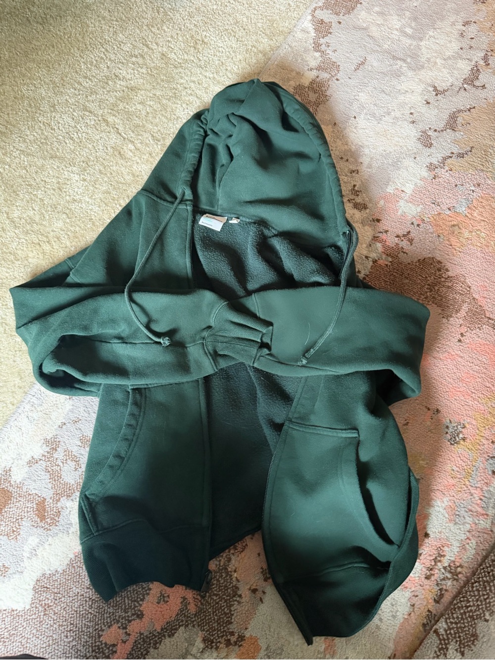 Dark green *selling set* zip up hoodie Aritzia